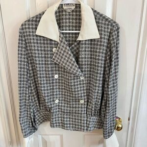 vintage Ports gingham blouse SOOO CUTE * button missing
